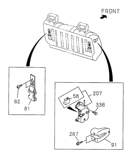 Honda 8-97103-029-0 Lock Assy., R. RR. Seat