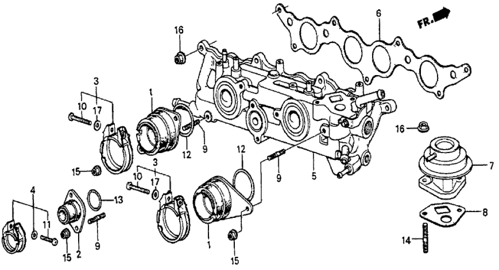 Honda 16211-PC6-010 Insulator, Carburetor