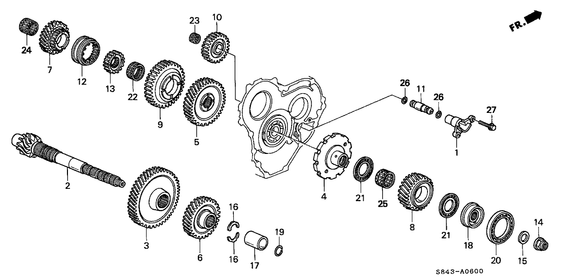 Honda 23471-PAX-000 Gear, Countershaft Fourth