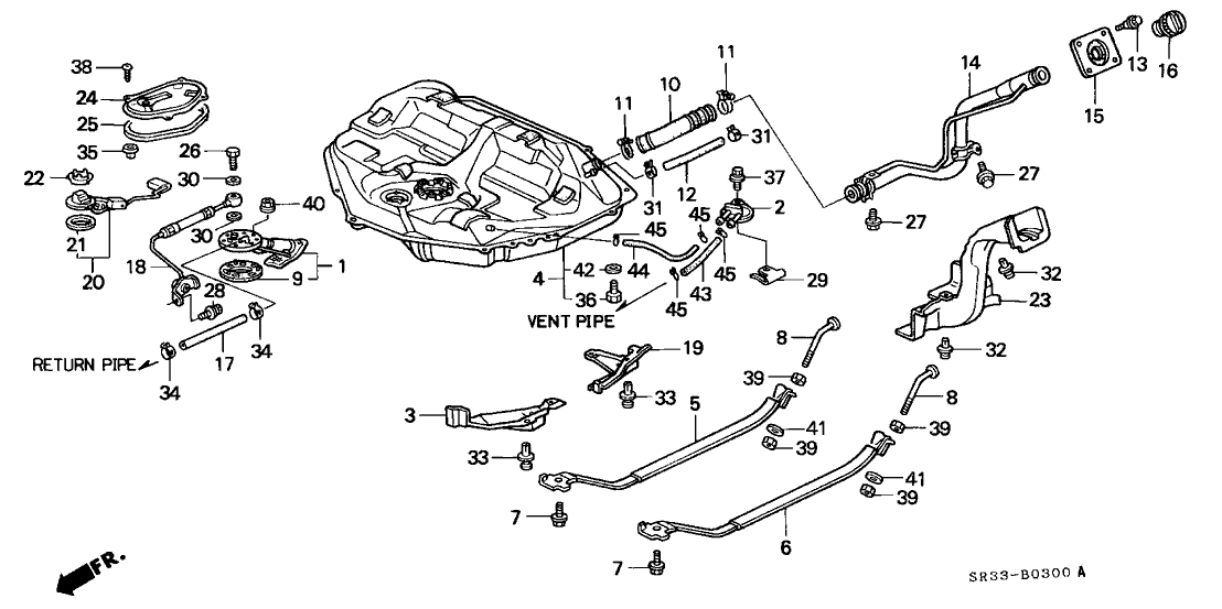 Honda 37800-SR3-A01 Meter Unit Assembly, Fuel