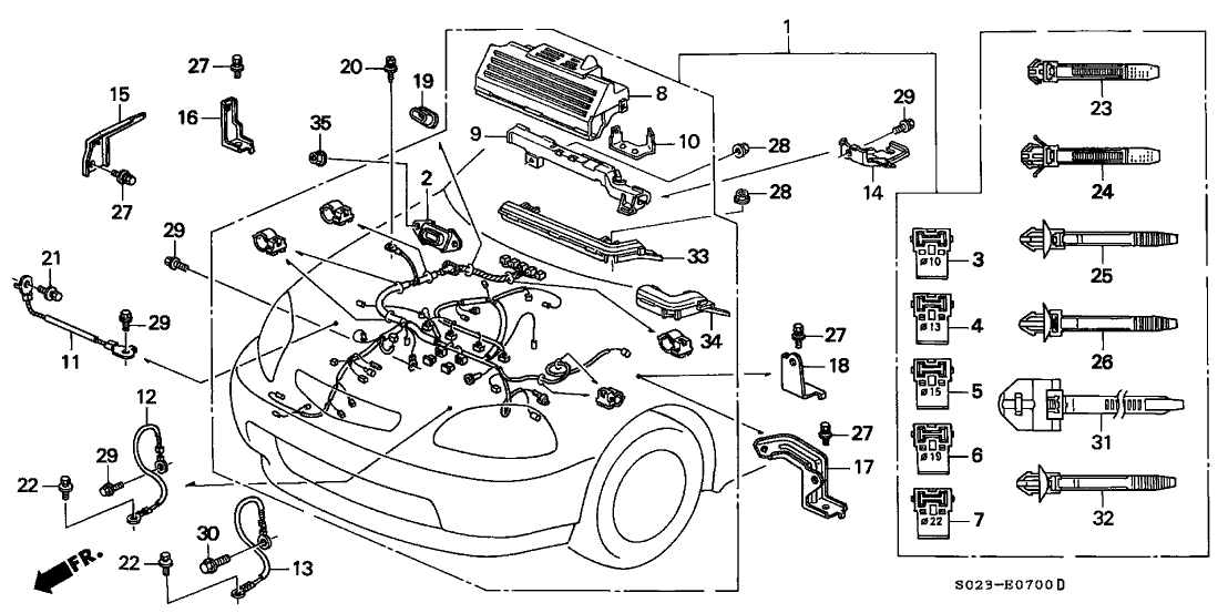 Honda 32610-S04-000 Cable, Sub-Ground (290MM) (Non-Power Steering)