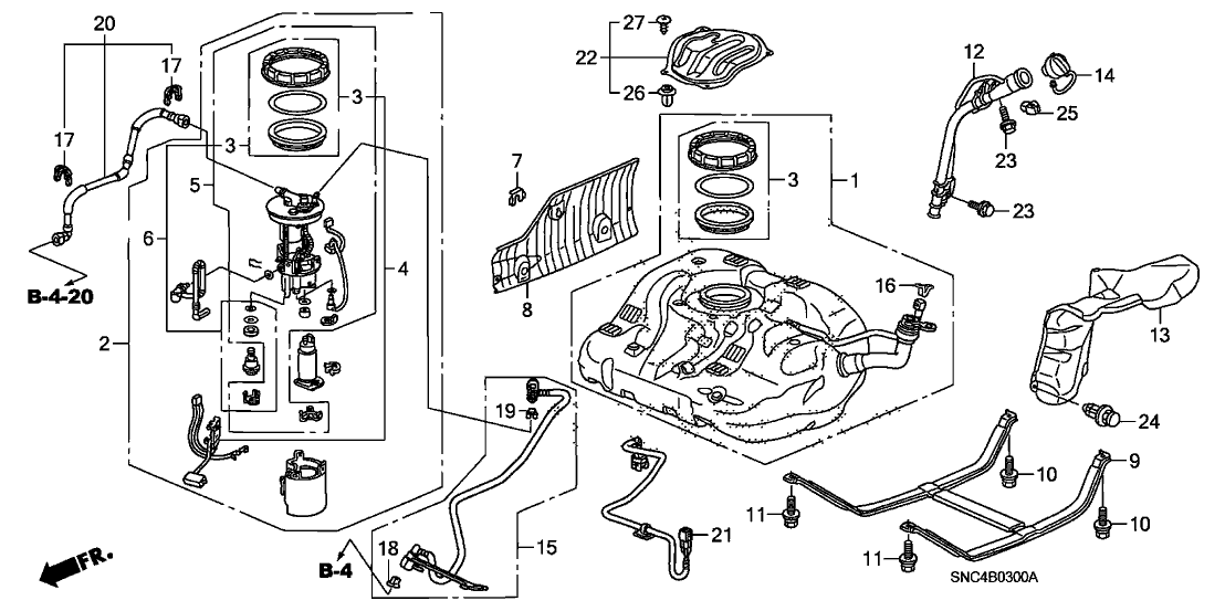 Honda 17711-SNC-L21 Retainer