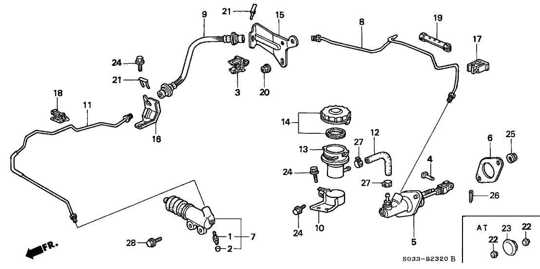 Honda 46996-S04-A00 Bracket B, Clutch Pipe