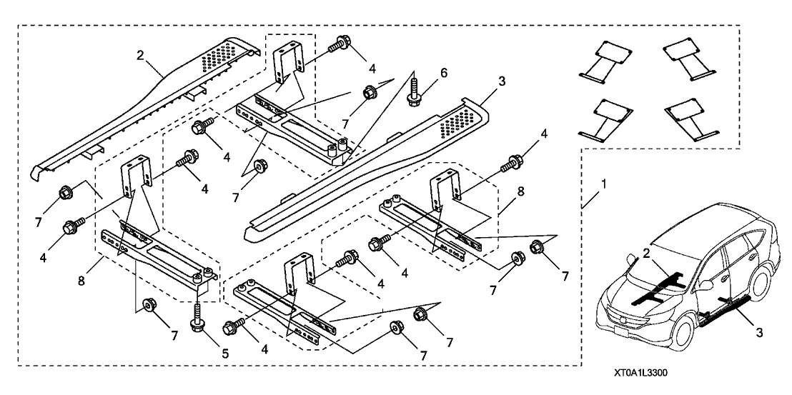 Honda 08L33-T0A-100R1 Bracket Kit (One Side Only)