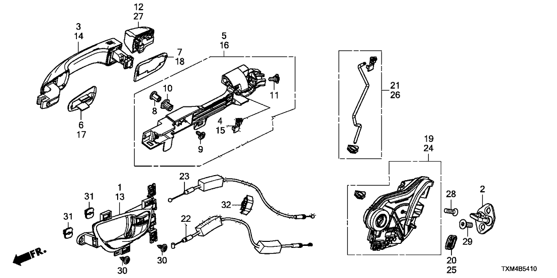 Honda 72613-TXM-305 ROD SET R, RR.