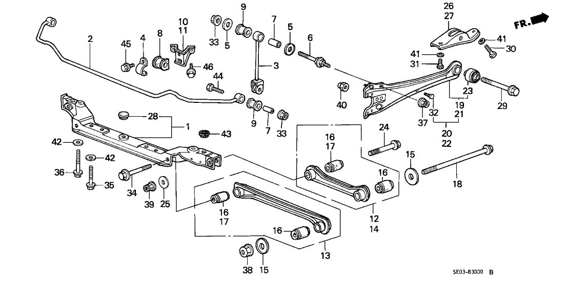 Honda 90028-SE0-000 Bolt, Trailing Arm (8X16)