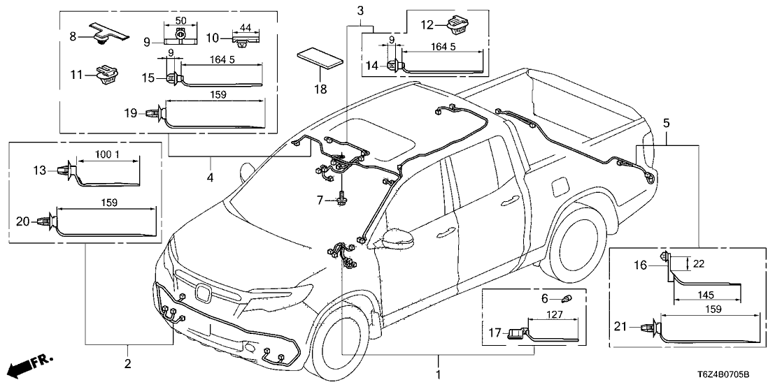 Honda 32156-T6Z-A31 Wire Harness, Sunroof