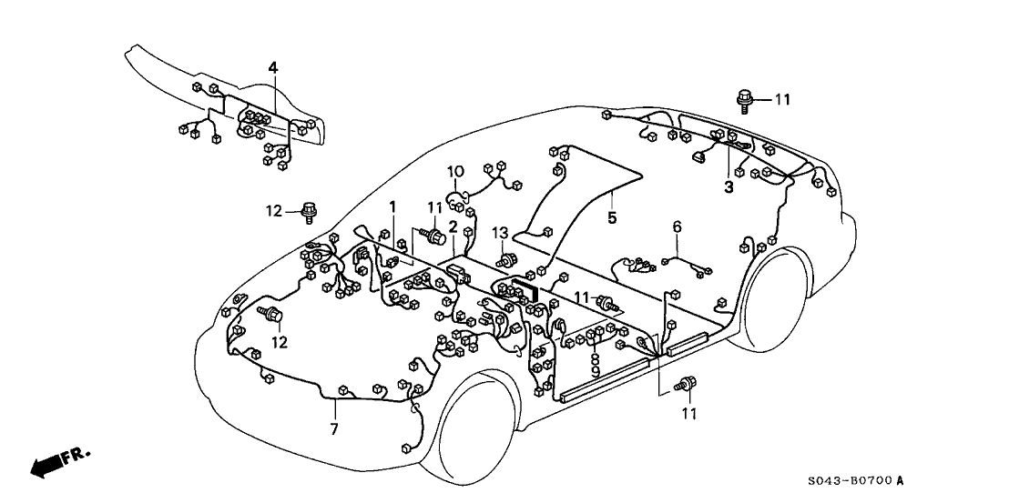 Honda 32108-S04-A10 Wire Harness, RR.