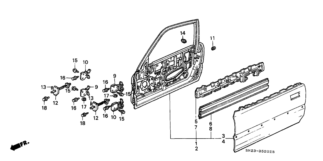 Honda 67151-SH2-A01ZZ Skin, L. FR. Door
