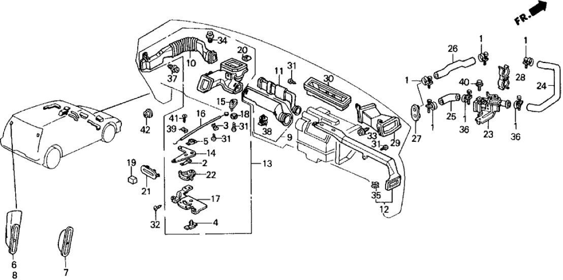 Honda 74501-SH3-000 Duct, R. RR. Outlet