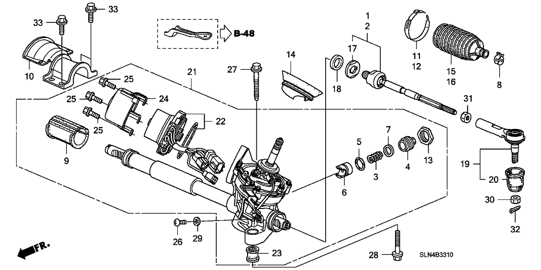 Honda 53417-SLN-A00 Guide, Steering Rack