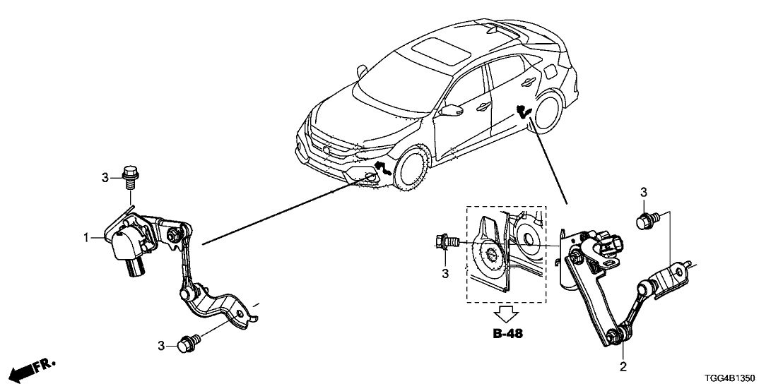 Honda 33146-TEX-Y01 Sensor Assy., RR. Headlight Adjuster