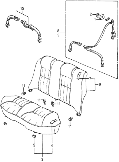 Honda 78110-SA6-871ZA Cushion Assy., RR. Seat *NH41L* (TENDER GRAY)