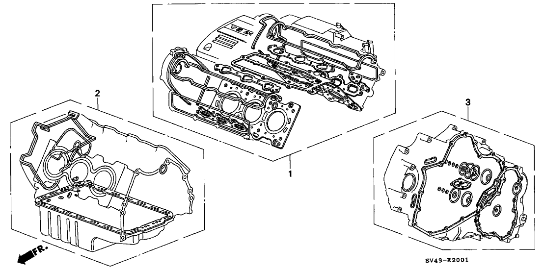 Honda 06111-P0G-000 Gasket Kit, Cylinder Block