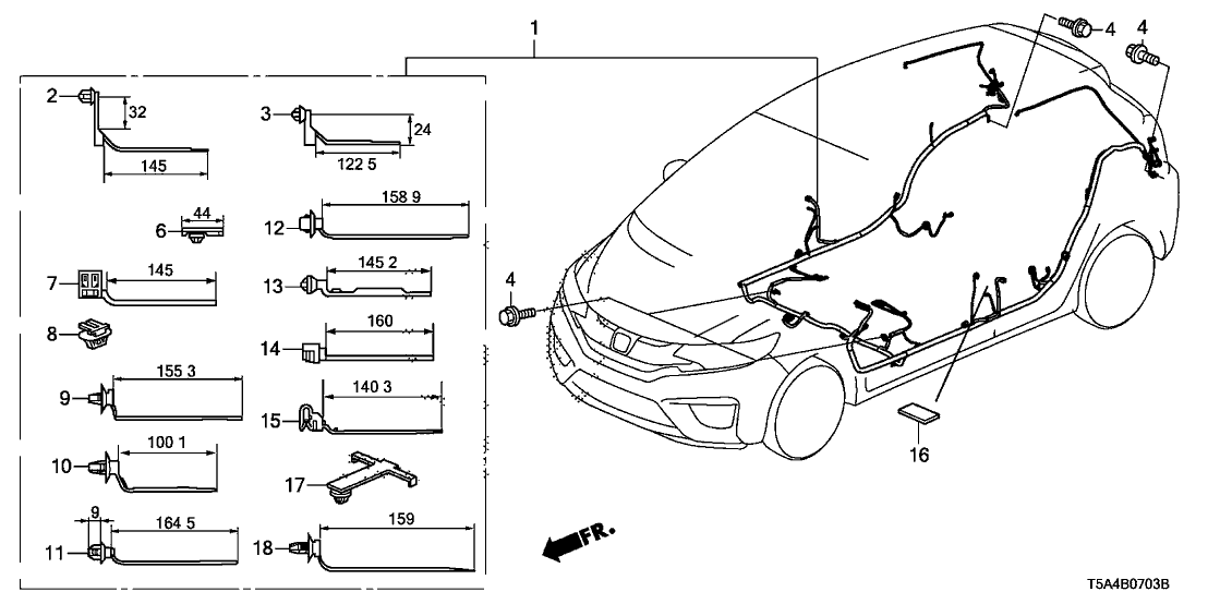 Honda 32107-T5R-A00 Wire Harness, Floor