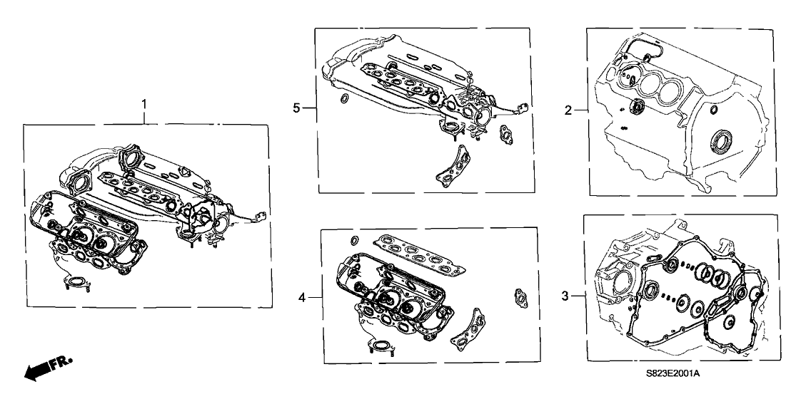 Honda 06120-P8A-A11 Gasket Kit, Rear Cylinder Head