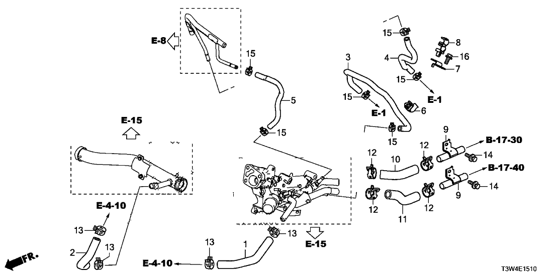 Honda 19432-5K0-A00 Hose, EGR Cooler Outlet