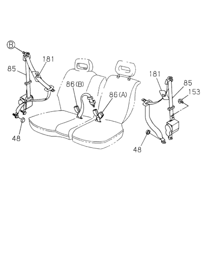 Honda 8-97291-603-2 Seat Belt, R. RR. (Inner) *181* (BEIGE)