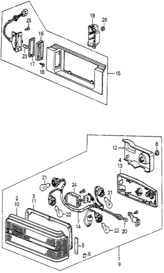 Honda 33501-SA5-672 Lens & Housing, R. Taillight