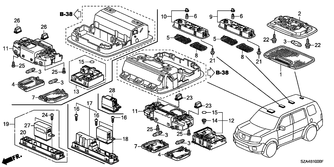 Honda 39211-TA0-A21ZD Garnish *NH598L* (ATLAS GRAY)