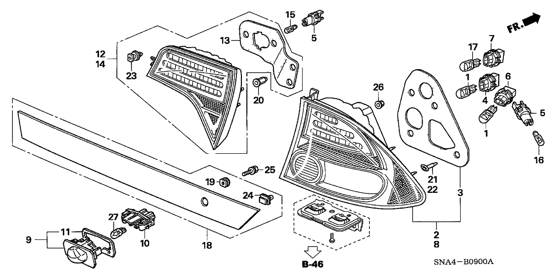 Honda 90303-S7A-J01 Nut, Garnish (M6)