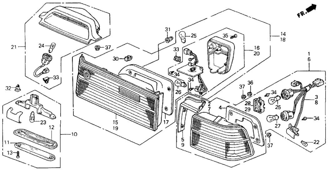 Honda 33550-SM4-A02 Taillight Assy., L.