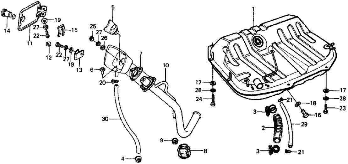 Honda 70462-657-000 Pipe, Fuel Filler