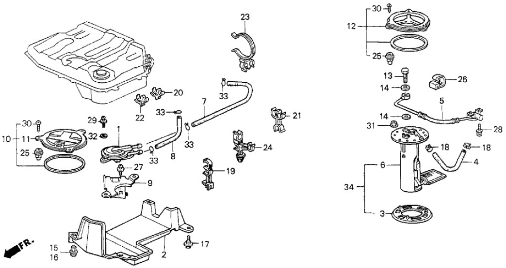 Honda 17704-SH5-934 Hose, Fuel Tank Return