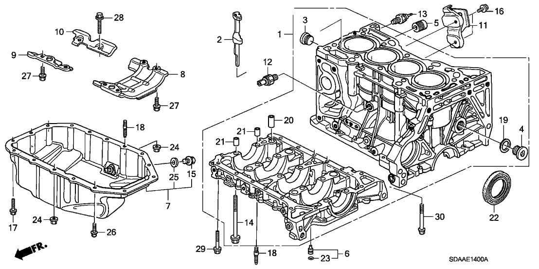 Honda 11000-RAD-810 Block Assy., Cylinder (DOT)