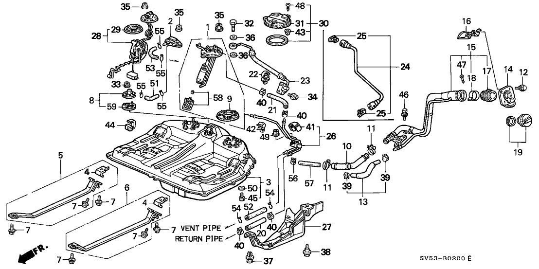 Honda 17516-SV1-000 Filter Set, Fuel Pump