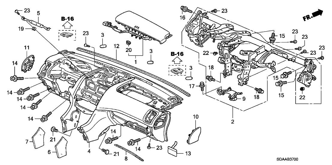 Honda 77100-SDC-A11ZA Panel Assy., Instrument (Typea) (Black)