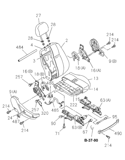 Honda 8-97229-603-0 Frame Assy., R. FR. Seat