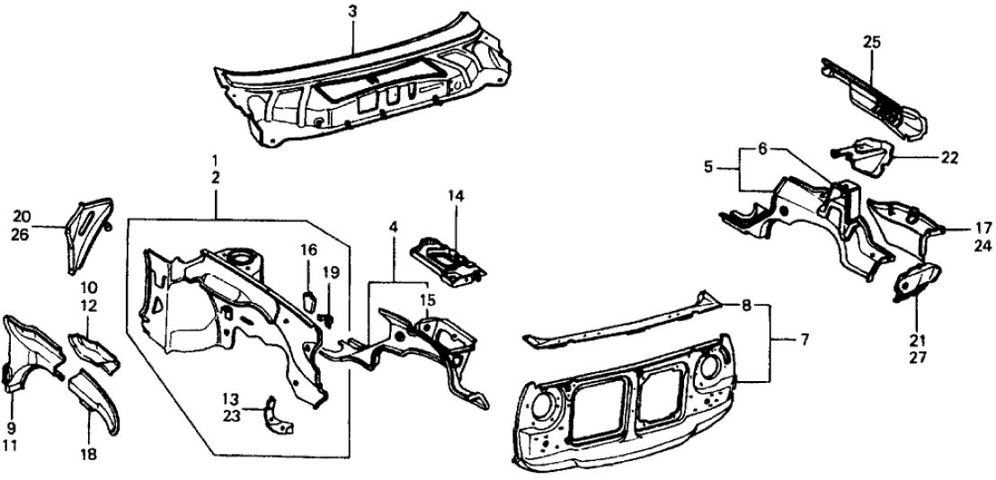 Honda 60680-657-670Z Frame, L. FR. Side