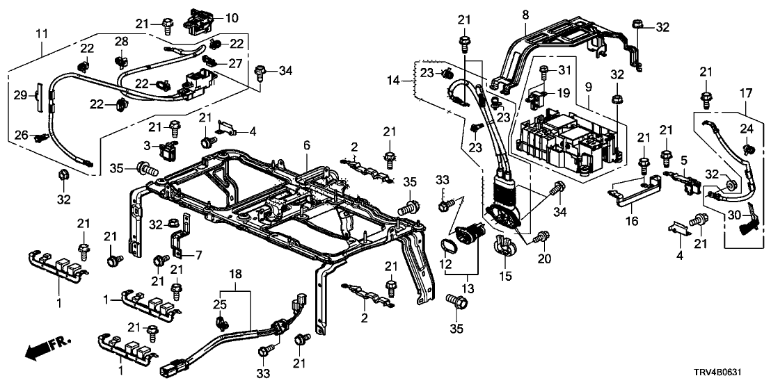 Honda 1E500-5WP-A01 Board, RR. Junction