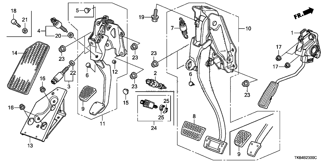 Honda 46910-TF0-G61 Pedal, Clutch