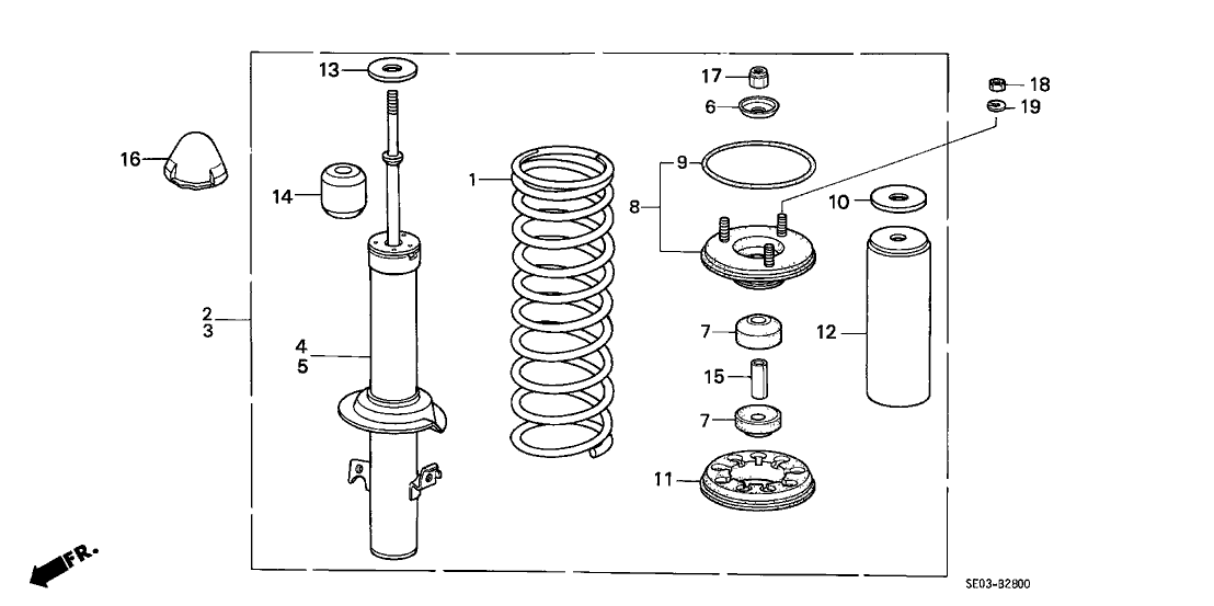 Honda 51601-SE0-642 Shock Absorber Assembly, Right Front (Showa)