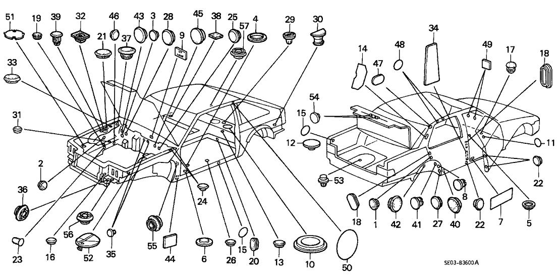 Honda 74232-SE0-A00 Plug, Dashboard Hole (Upper)