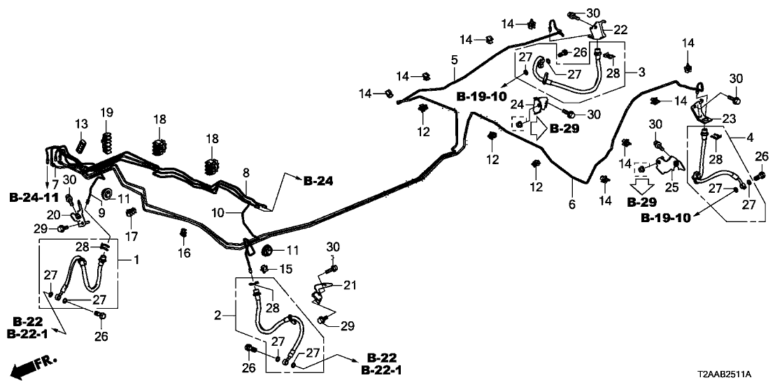 Honda 46340-T2F-A20 Pipe D, Brake