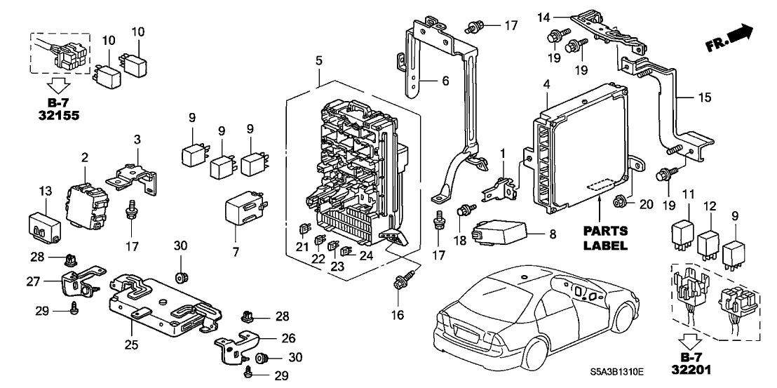 Honda 32752-PMS-A00 Stay M, Engine Wire Harness