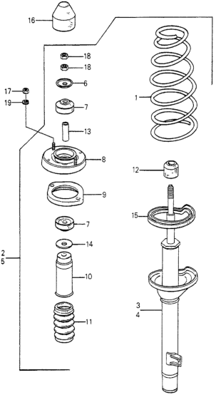 Honda 52620-692-955 Shock Absorber Assy., L. RR. (Tokiko)