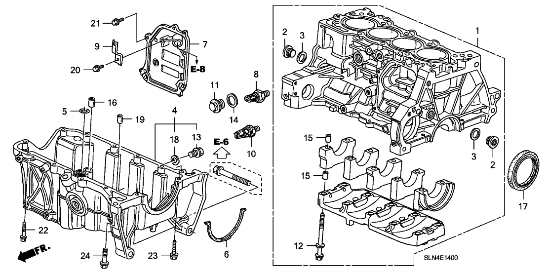 Honda 11000-RME-810 Block Assy., Cylinder (DOT)