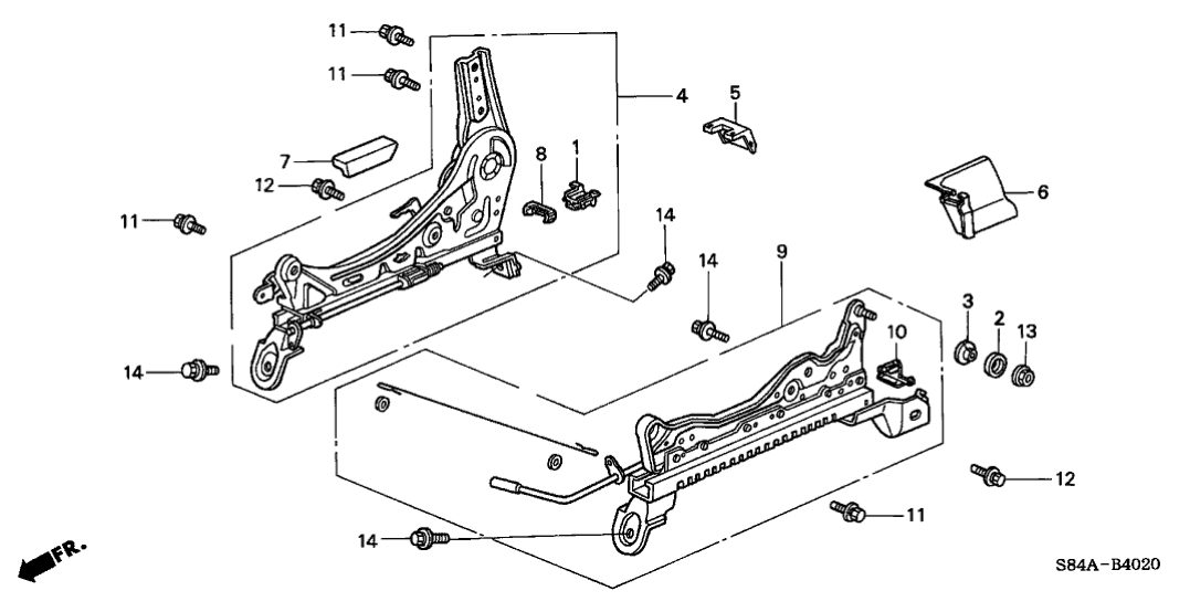 Honda 81270-S4K-A01 Adjuster, R. Slide (Inner)