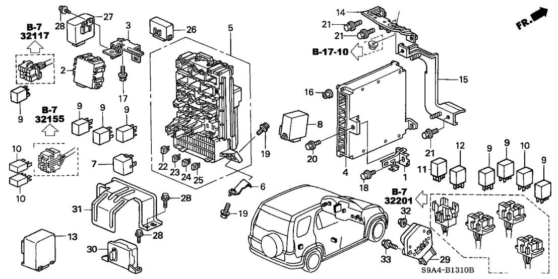 Honda 39965-S9A-000 Cover, Cluster Sensor