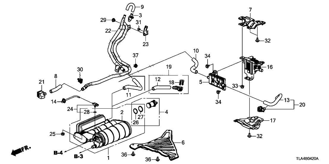 Honda 17374-TLC-A00 Tube C, Drain