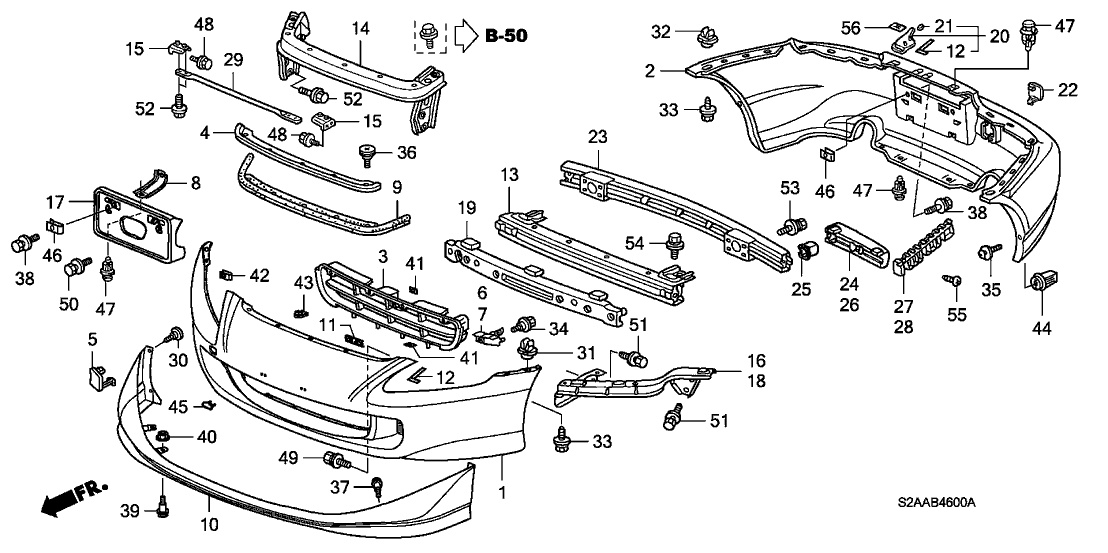 Honda 71503-S2A-000 Seal A, RR. Bumper