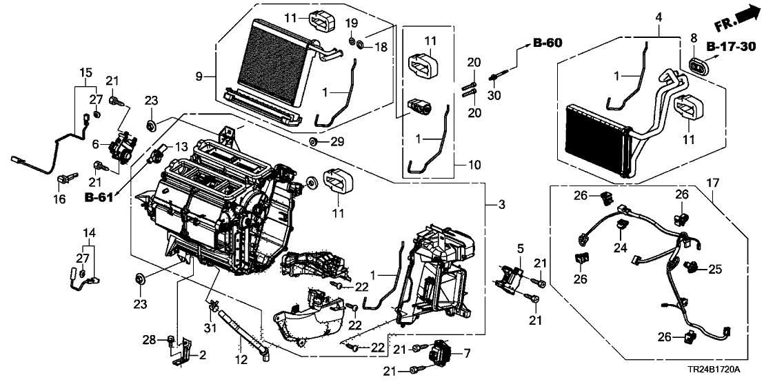 Honda 80550-TR2-A41 Sensor Assy., Heater Core