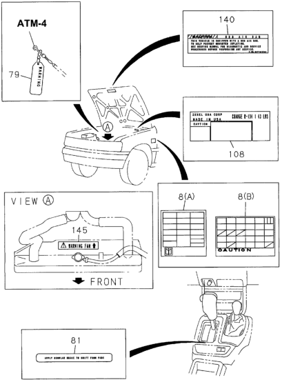 Honda 8-97027-969-1 Label, Fuse Position 8-97027-969-1 Honda Label, Fuse Position