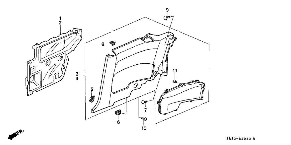 Honda 90666-SD5-003 Clip, Pillar Garnish