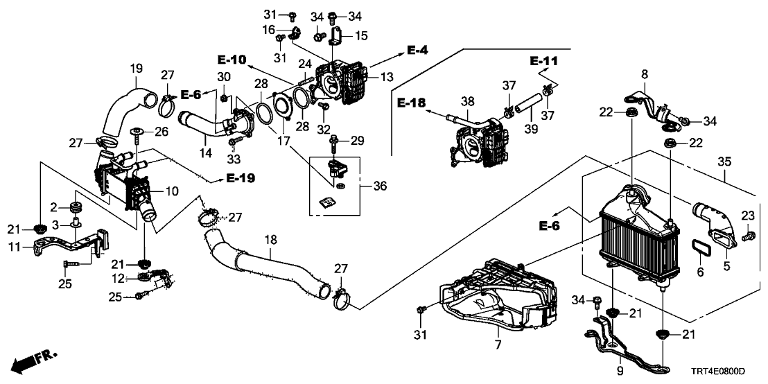 Honda 3J730-5WM-A51 HOSE A, RISER OUTLET