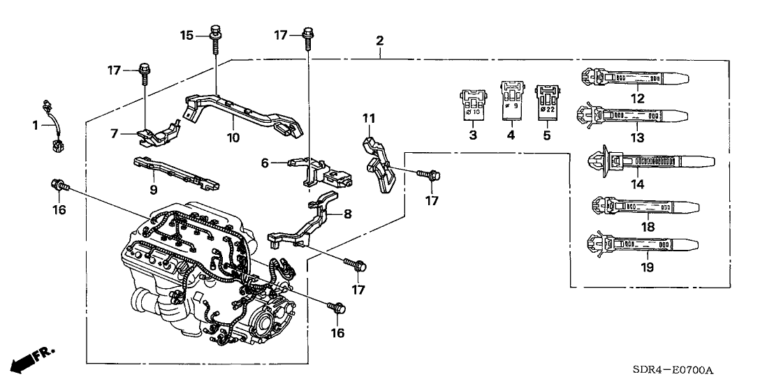 Honda 32134-RCJ-A51 Holder H, Harness